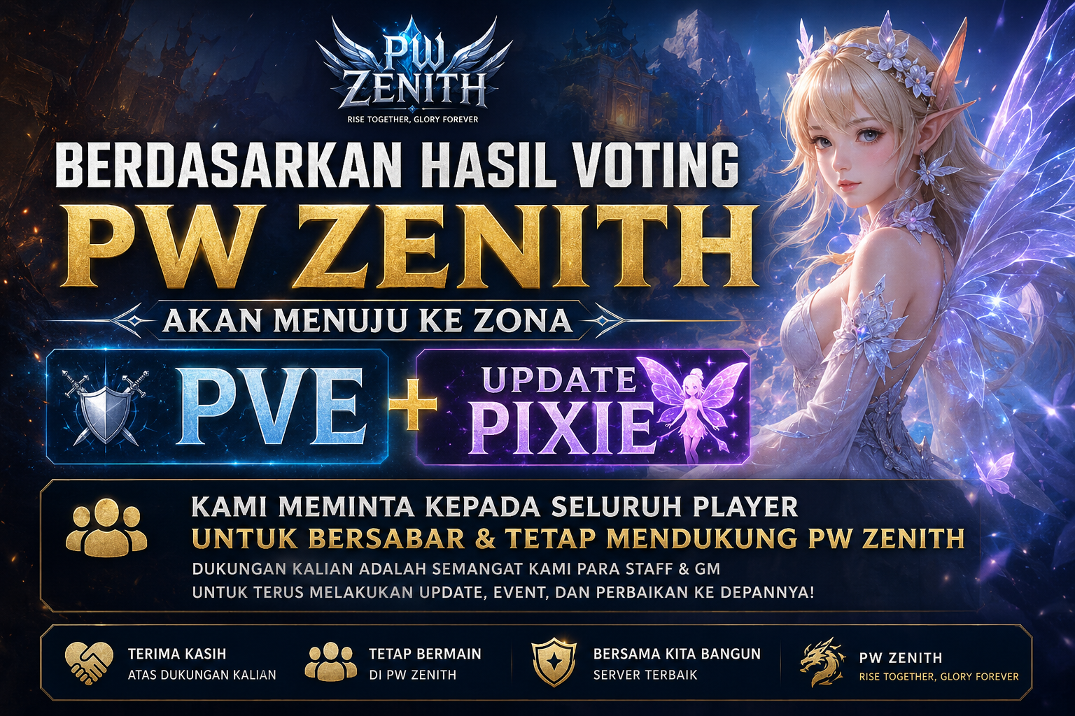 PW Zenith Menuju Zona PVE + Update Pixie Berdasarkan Hasil Voting Player