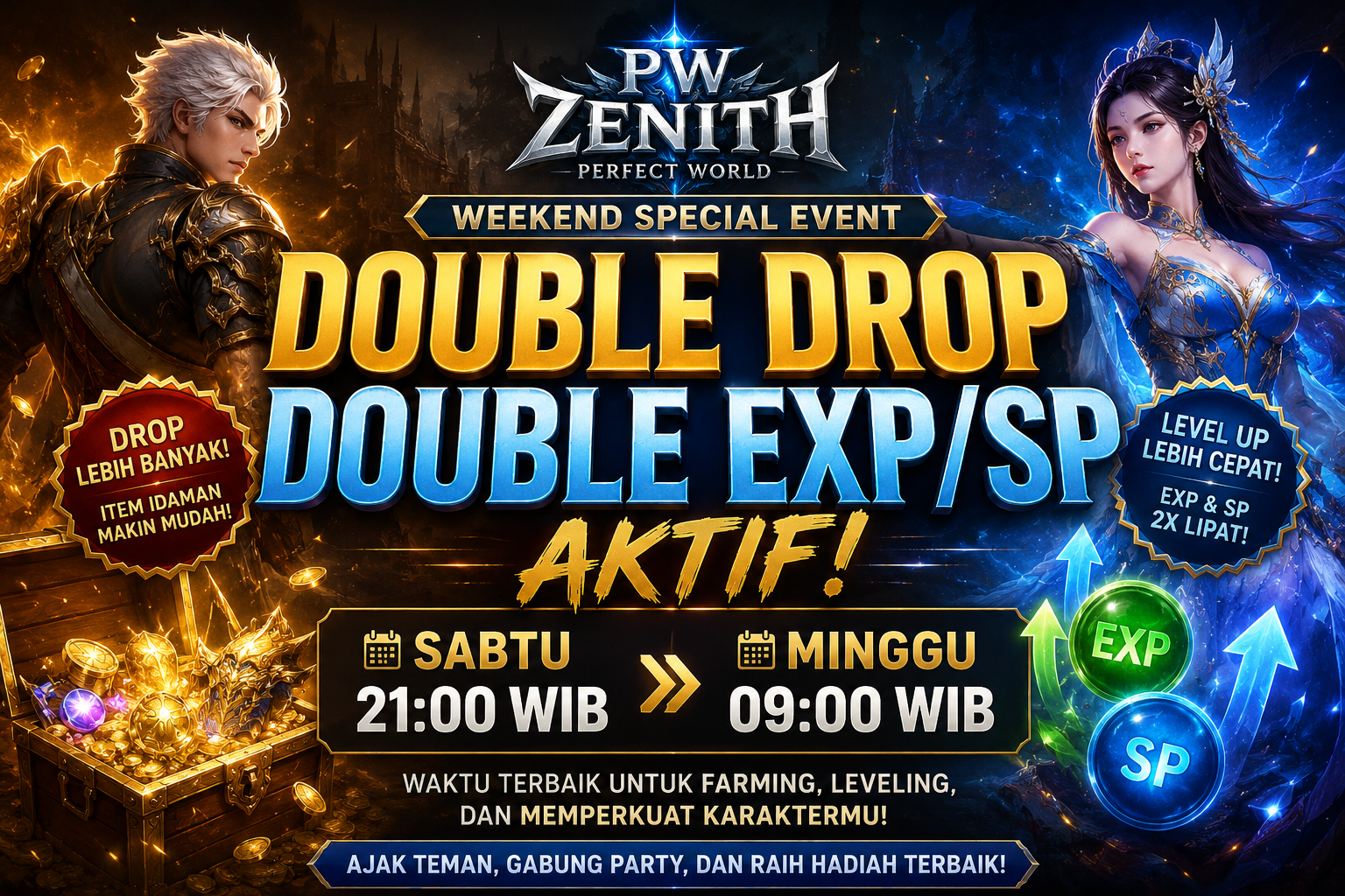Weekend Double Drop + Double EXP/SP Aktif!