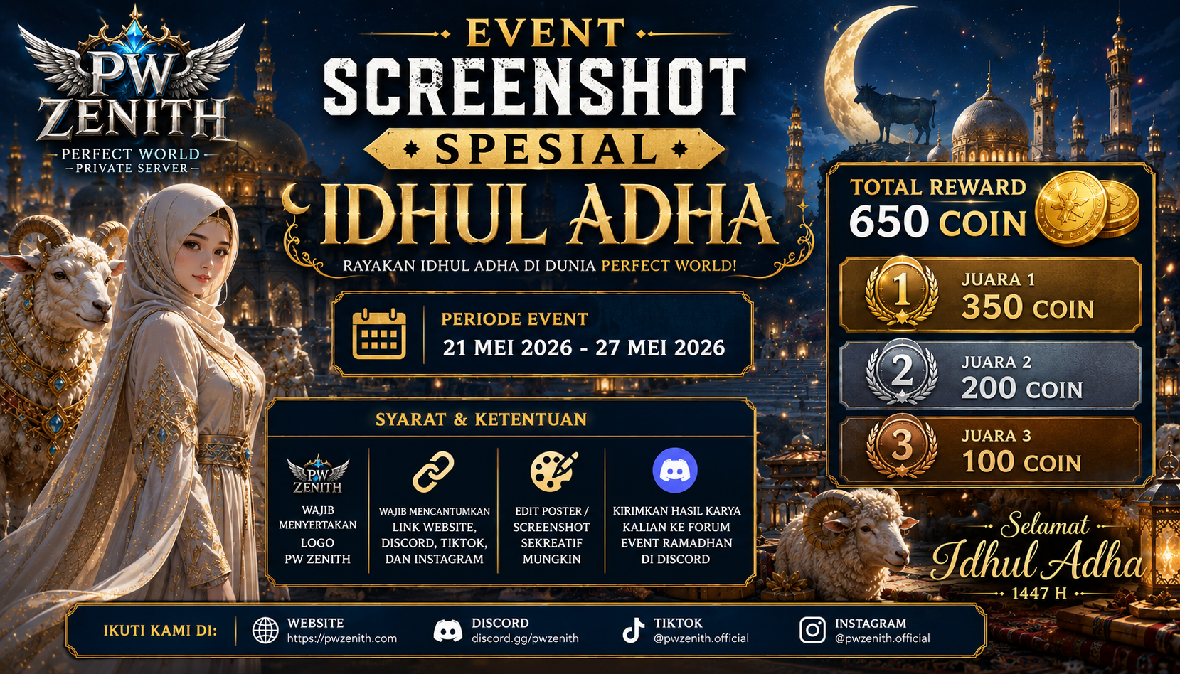 Event Screenshot Spesial Idhul Adha PW Zenith Berhadiah 650 Coin